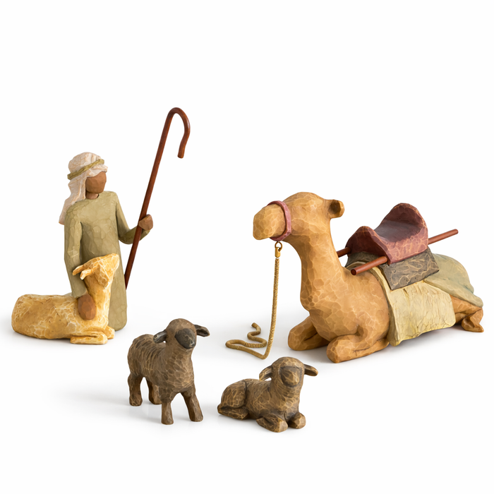 Willow Tree Shepherd and Stable Animals Nativity Figures