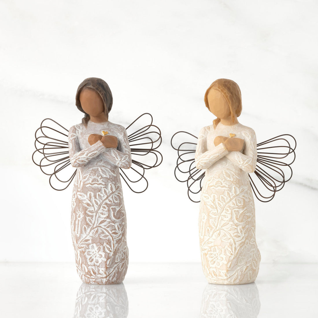 Remembrance Angel darker skin tone as a memorial comfort keepsake gift